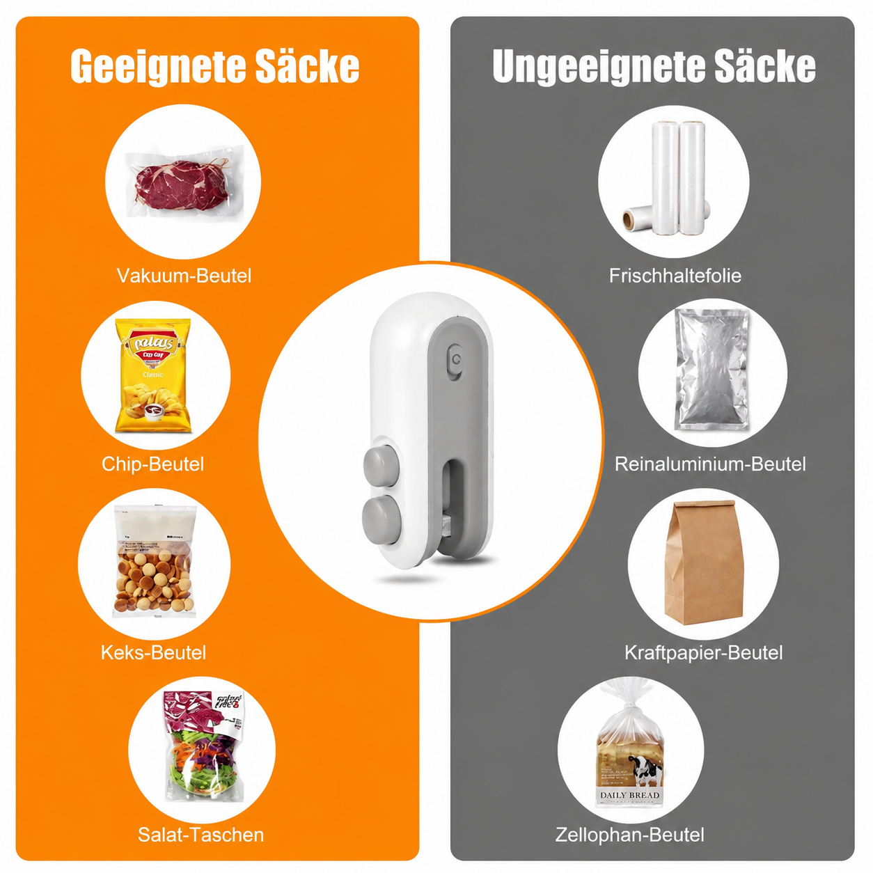 Portable Mini Sealing Machine 2 in 1 USB Rechargeable Magnetic Bag Sealer Heat Seal with Cutter image 2